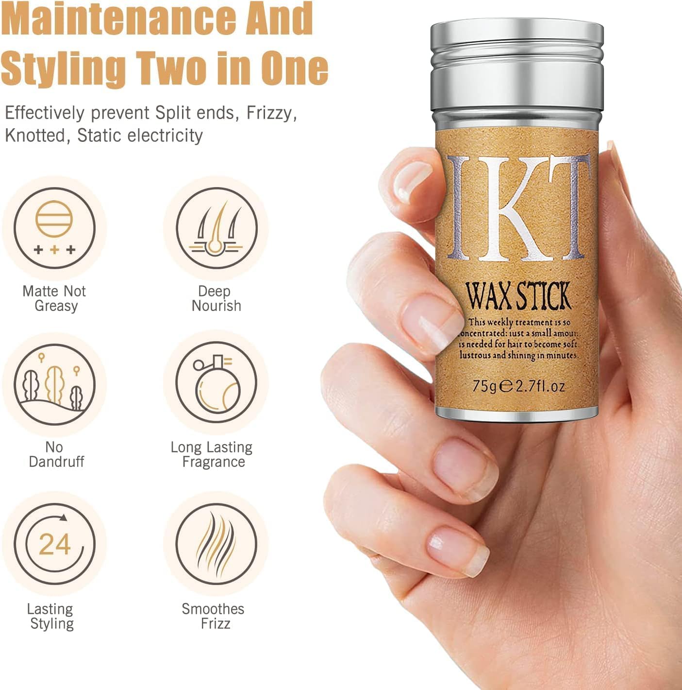 IKT Hair Wax Stick 2.7 Oz 75 Grams (Pack of 1)